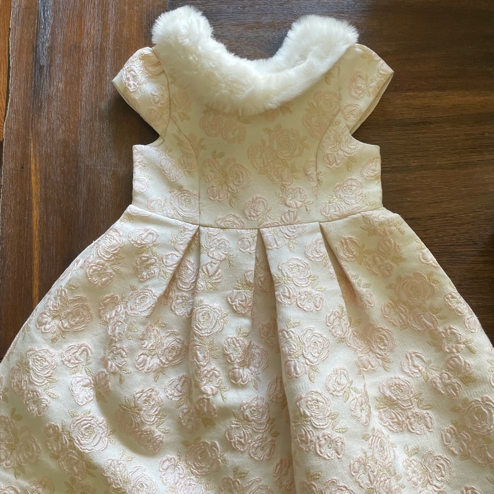 Janie and Jack pink/gold floral dress